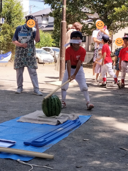 南生田自治会　スイカ割り大会！